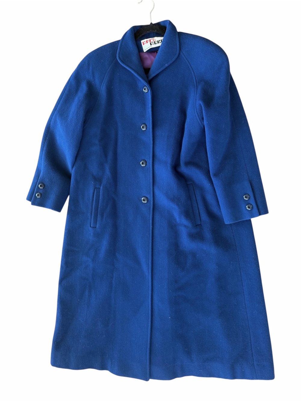 Vintage Wacs Works by ilie wacs Cobalt Blue Wool Long Coat